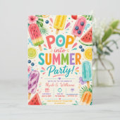 Zomer Verjaardag Popsicle Zwembad Feest Tropisch F Kaart (Staand voorkant)