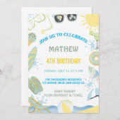 Zomer verjaardag zwembad of strand partij uitnodig kaart (Voorkant / Achterkant)