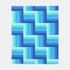Zomer Verse Oceaan tinten Gestreept Quilt Patroon Fleece Deken