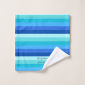 Zomer Verse Ocean Blues Gestreept Bad Handdoek (Wasdoekje)
