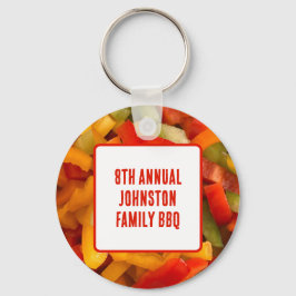 Zomer Verzamelen Voedsel Foto Familie Reünie BBQ Sleutelhanger