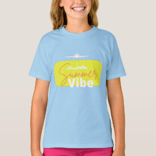 Zomer Vibe schattige blauwe kleurrijke zomer draag T-shirt