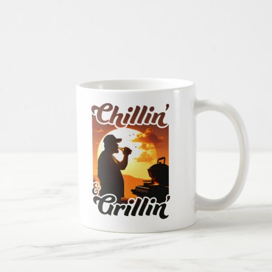 Zomer Vibes Chillin’ & Grillin’ Silhouette Koffiemok (Rechts)