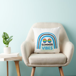 Zomer Vibes illustratie typografie Kussen