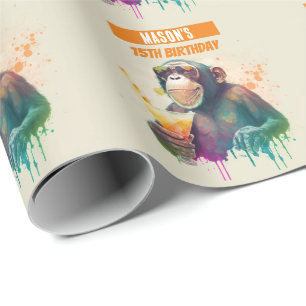 Zomer vibes Monkey - Verjaardag Cadeaupapier