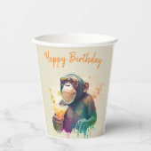 Zomer vibes Monkey - Verjaardag Papieren Bekers (Voorkant)