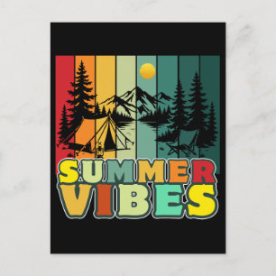 zomer vibes natuur kamperen vakantie avontuur briefkaart
