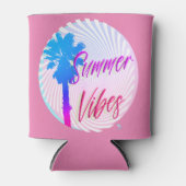 Zomer Vibes Neon Palm Beach Lifestyle Blikjeskoeler (Voorkant)