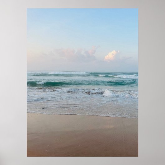 Zomer Vibes | Ombre Strand Zon & Zand Monogram  Poster (Voorkant)