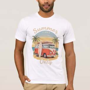 Zomer Vibes Only – Retro Van Beach Scene T-shirt