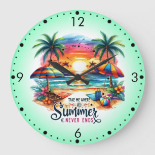 Zomer Vibes Penseelstreek Strand Zonsondergang-346 Grote Klok