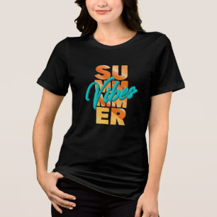 Zomer Vibes Retro Zomer Tri-Blend Shirt