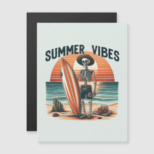 Zomer Vibes Skeleton Surfer Sunset Beach Design