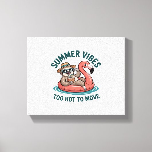 Zomer Vibes Sloth Funny Lazy Float Canvas Afdruk (Voorkant)