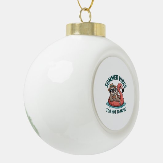 Zomer Vibes Sloth Funny Lazy Float Keramische Bal Ornament (Links)