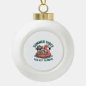 Zomer Vibes Sloth Funny Lazy Float Keramische Bal Ornament (Voorkant)