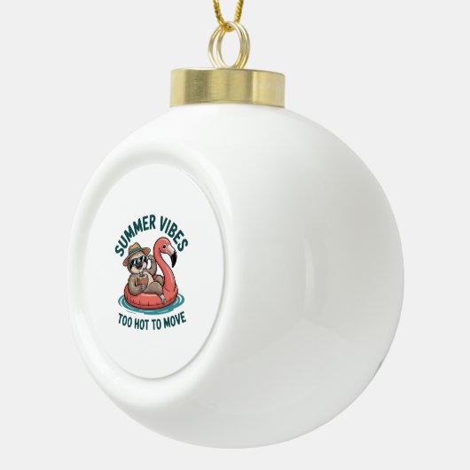 Zomer Vibes Sloth Funny Lazy Float Keramische Bal Ornament (Rechts)