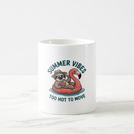 Zomer Vibes Sloth Funny Lazy Float Koffiemok (Center)