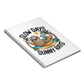 Zomer Vibes Sloth Funny Lazy Float Notitieboek (Rechterzijde)