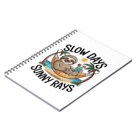 Zomer Vibes Sloth Funny Lazy Float Notitieboek (Linkerzijde)