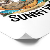 Zomer Vibes Sloth Funny Lazy Float Poster (Hoek)