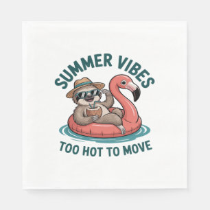 Zomer Vibes Sloth Funny Lazy Float Servet