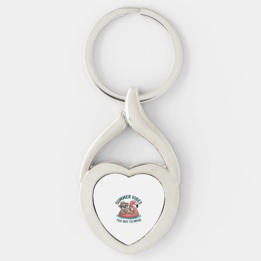 Zomer Vibes Sloth Funny Lazy Float Sleutelhanger (Voorkant)