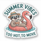 Zomer Vibes Sloth Funny Lazy Float Sticker (Voorkant)