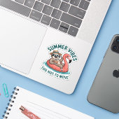 Zomer Vibes Sloth Funny Lazy Float Sticker (Laptop met iPhone)