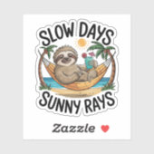 Zomer Vibes Sloth Funny Lazy Float Sticker (Vel)
