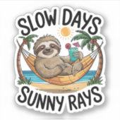 Zomer Vibes Sloth Funny Lazy Float Sticker (Voorkant)