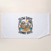 Zomer Vibes Sloth Funny Lazy Float Strandlaken (Voorkant)