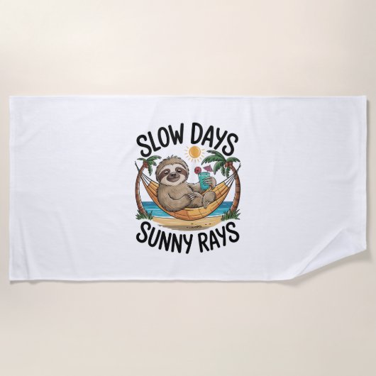 Zomer Vibes Sloth Funny Lazy Float Strandlaken (Voorkant)