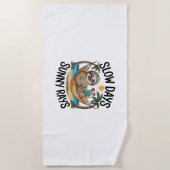 Zomer Vibes Sloth Funny Lazy Float Strandlaken (Voorkant)