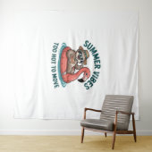 Zomer Vibes Sloth Funny Lazy Float Wandkleed (In Situ (horizontaal))