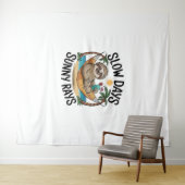 Zomer Vibes Sloth Funny Lazy Float Wandkleed (In Situ (horizontaal))