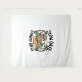 Zomer Vibes Sloth Funny Lazy Float Wandkleed (Voorkant (horizontaal))
