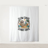 Zomer Vibes Sloth Funny Lazy Float Wandkleed (Voorkant)