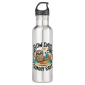 Zomer Vibes Sloth Funny Lazy Float Waterfles (Voorkant)