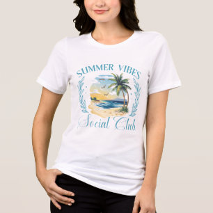 Zomer Vibes Sociale Club Leuke Zomer Tri-Blend Shirt
