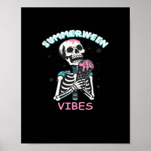Zomer Vibes Spooky Summer Pumpkin Classic Poster