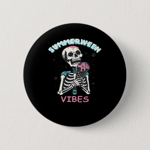 Zomer Vibes Spooky Summer Pumpkin Classic Ronde Button 5,7 Cm