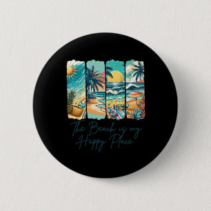 Zomer Vibes Strandvakantie Het Strand Is Mijn Gelu Ronde Button 5,7 Cm