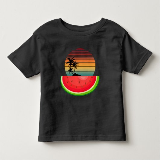 Zomer Vibes Sunset Watermelon Kinder Shirts (Voorkant)