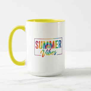 ZOMER Vibes Tie-Dye Regenboog Koffiemok Vettig Mok