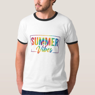 ZOMER Vibes Tie-Dye T-Shirt – Kleurrijke Regenboog