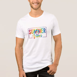 ZOMER Vibes Tie-Dye T-Shirt – Kleurrijke Regenboog