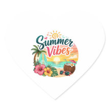 Zomer Vibes Tropisch Strand Sticker | Mooie Zonson