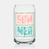 ZOMER Vibes Tropisch strandleven Blikvorm Glas (Achterkant)