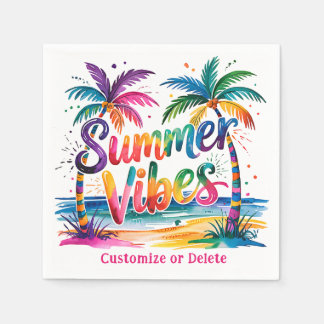 Zomer Vibes Tropische Palm Tree Ocean gepersonalis Servet